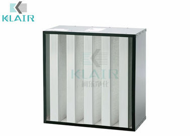 Aliran Udara Tinggi Filter Udara HVAC Konvensional Dengan Bingkai Besi Galvanis