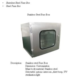304 Stainless Steel Static Pass Box Untuk Kamar Bersih Tahan Korosi