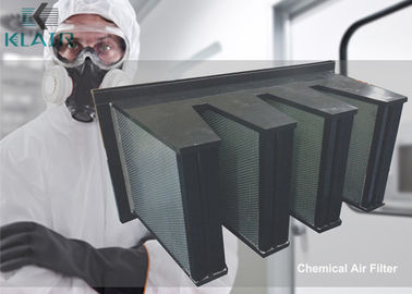V Bank Activated Carbon Air Filter High Capacity Untuk Gas Teradsorpsi